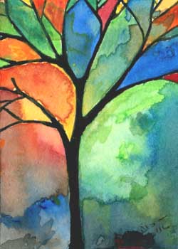 Tree Of Life Alison Meschke Johnson Creek WI acrylic on illustration board  SOLD